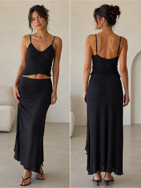 KIRIOUS LOS ANGELES Dresses & Skirts - Women's Knit Skirt Set - Two-Piece Tank Top & Skirt
